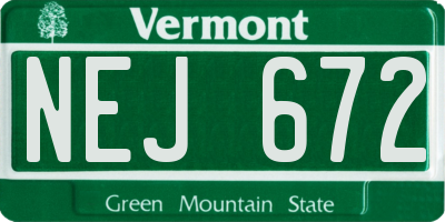 VT license plate NEJ672