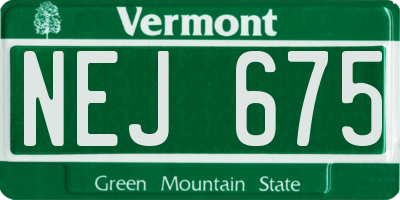 VT license plate NEJ675