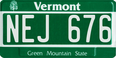 VT license plate NEJ676