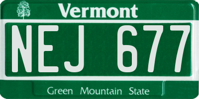 VT license plate NEJ677