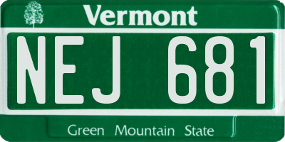 VT license plate NEJ681