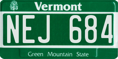 VT license plate NEJ684