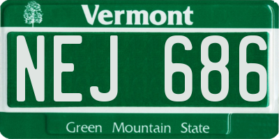 VT license plate NEJ686