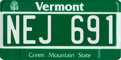 VT license plate NEJ691