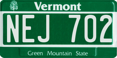 VT license plate NEJ702
