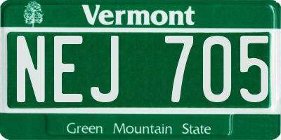 VT license plate NEJ705