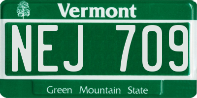 VT license plate NEJ709