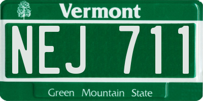 VT license plate NEJ711