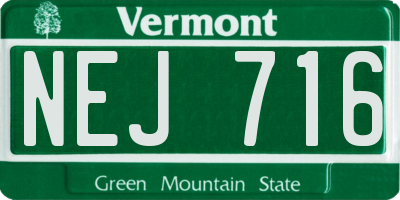 VT license plate NEJ716