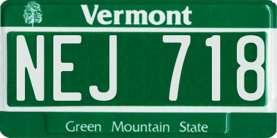 VT license plate NEJ718