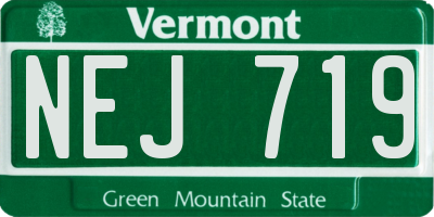 VT license plate NEJ719