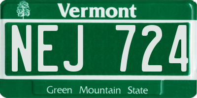 VT license plate NEJ724