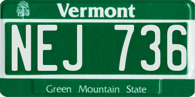VT license plate NEJ736