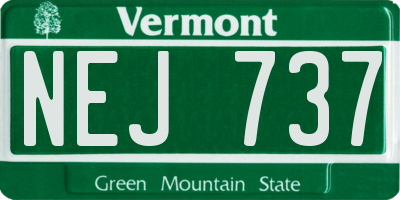 VT license plate NEJ737