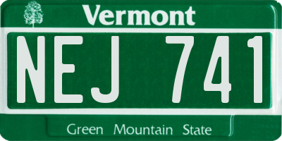 VT license plate NEJ741