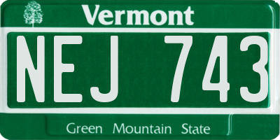 VT license plate NEJ743