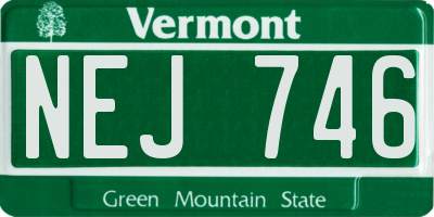 VT license plate NEJ746