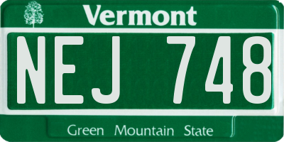 VT license plate NEJ748