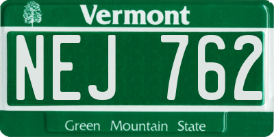 VT license plate NEJ762