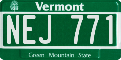 VT license plate NEJ771