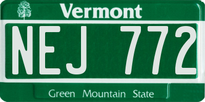 VT license plate NEJ772