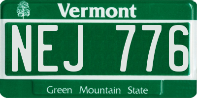 VT license plate NEJ776