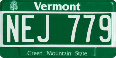 VT license plate NEJ779