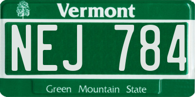 VT license plate NEJ784