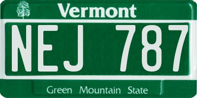 VT license plate NEJ787