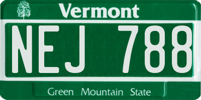 VT license plate NEJ788