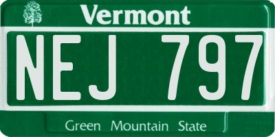 VT license plate NEJ797
