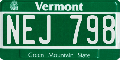 VT license plate NEJ798