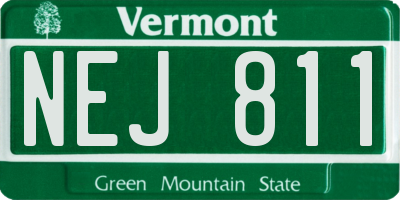 VT license plate NEJ811