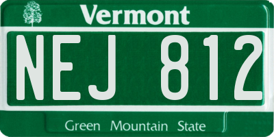 VT license plate NEJ812