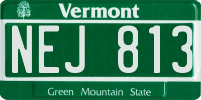 VT license plate NEJ813