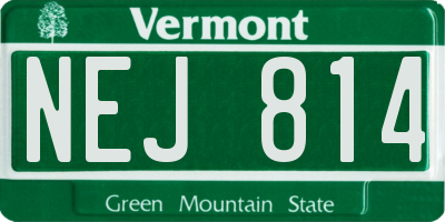 VT license plate NEJ814