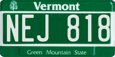 VT license plate NEJ818