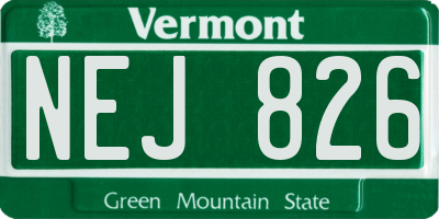 VT license plate NEJ826