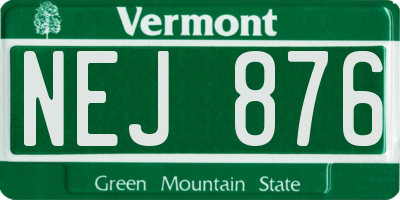 VT license plate NEJ876