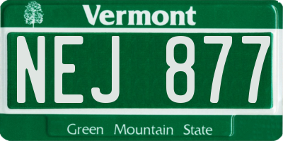 VT license plate NEJ877