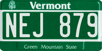 VT license plate NEJ879