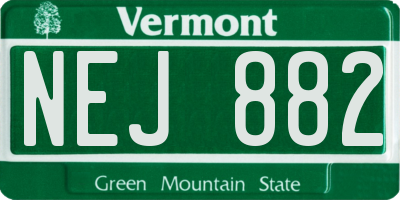 VT license plate NEJ882