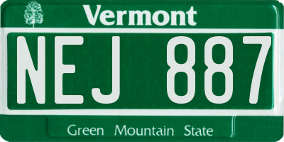 VT license plate NEJ887
