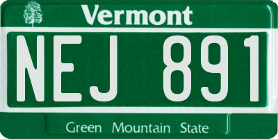 VT license plate NEJ891