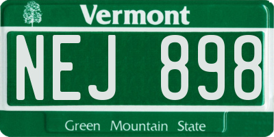VT license plate NEJ898