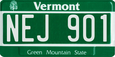 VT license plate NEJ901