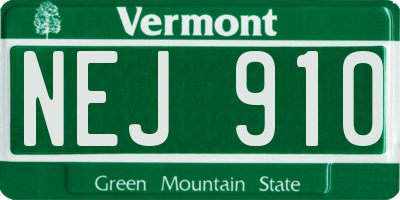 VT license plate NEJ910