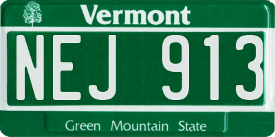 VT license plate NEJ913