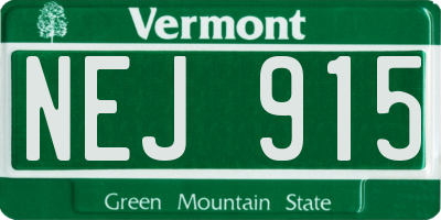 VT license plate NEJ915