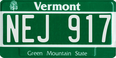 VT license plate NEJ917